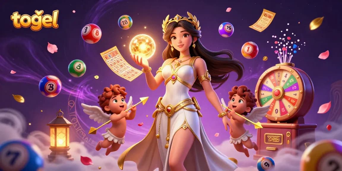 Immerse in a scenic togel experience with vibrant lottery balls and enchanting characters.