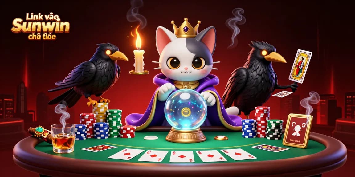 Engage in the excitement of Link vào Sunwin chính thức with a vibrant scene featuring poker elements and mystical characters.