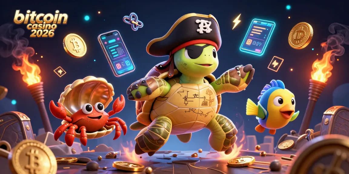 Gioca ai migliori bitcoin casino 2026 con il tartaruga pirata e i tesori sommersi.