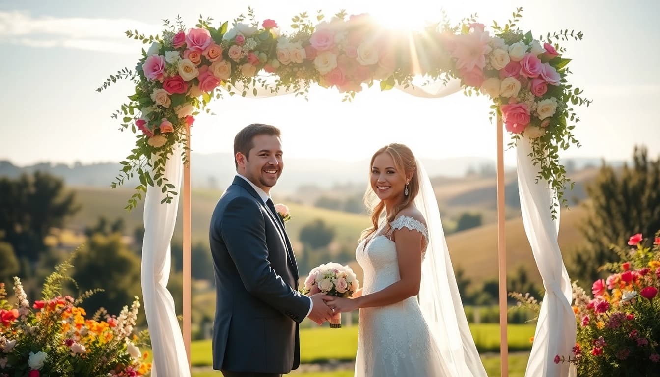 Couple exchanging vows in Clarksburg ca weddings with a scenic, romantic backdrop