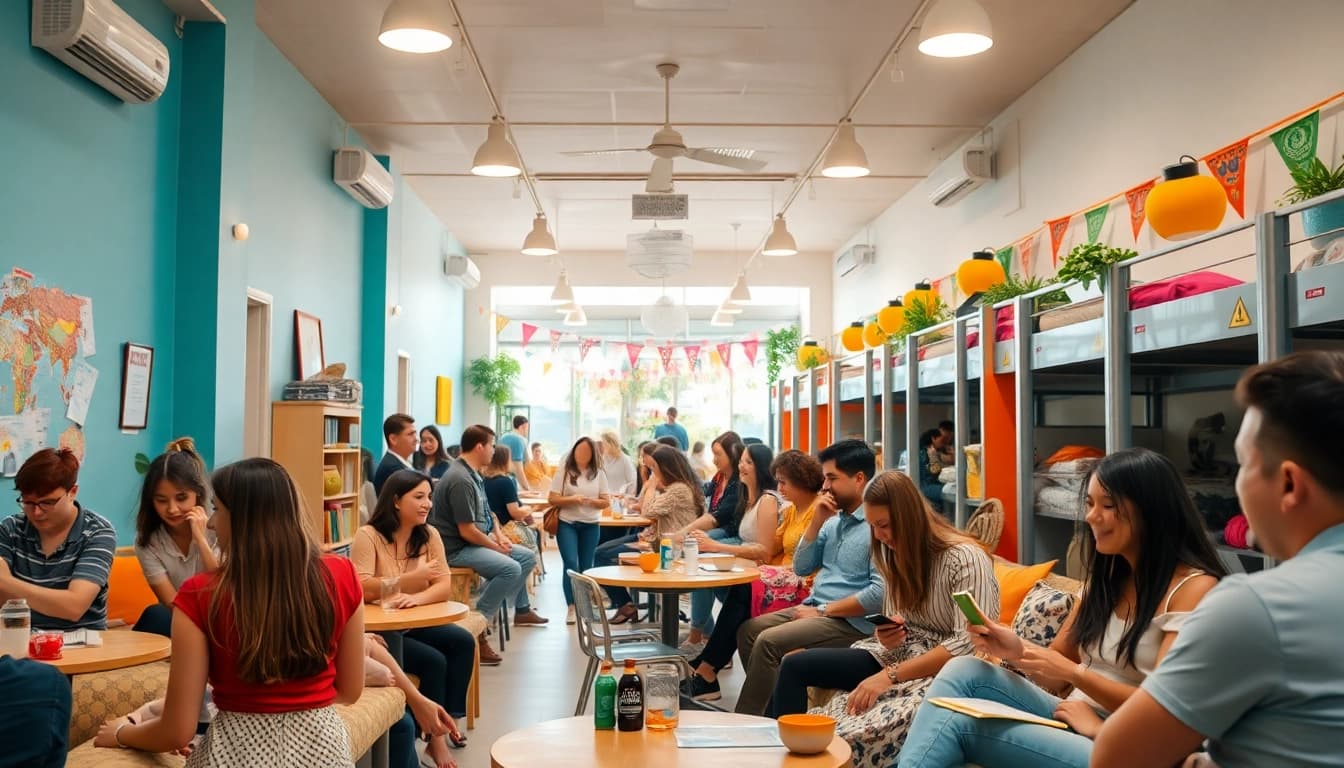 Experience the Lowest rate guaranteed for hostels in a vibrant hostel atmosphere.