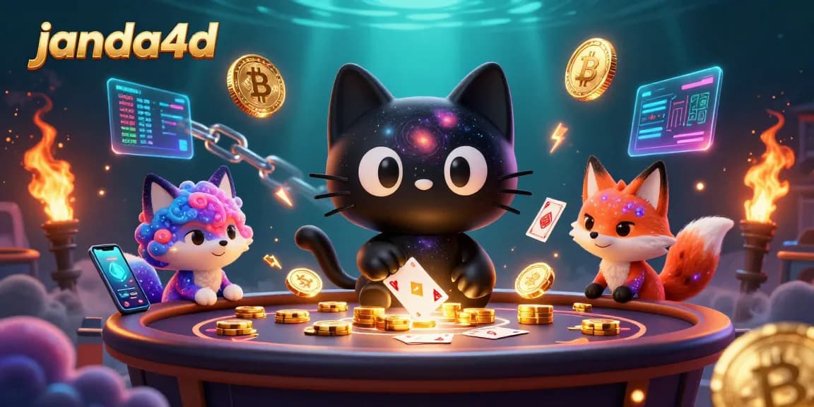 Permainan janda4d yang berwarna-warni di kasino virtual dengan kucing dan rubah nebula.
