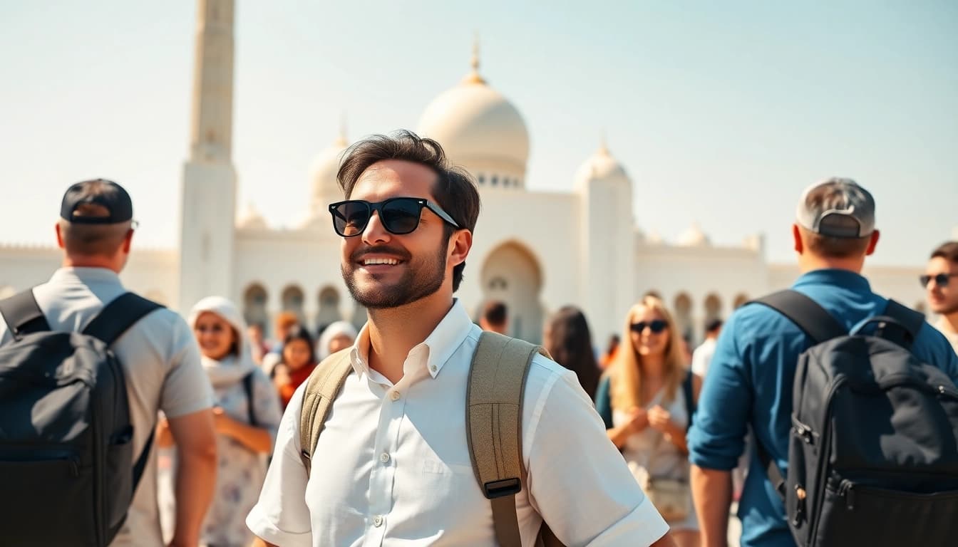 Join an exciting abu dhabi city tour from dubai with a tour guide and stunning landmarks.
