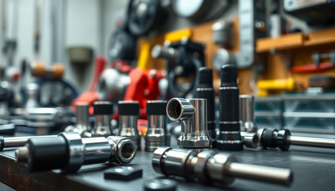 Showcase of EFI fuel system fittings highlighting quality and precision in a professional setting.