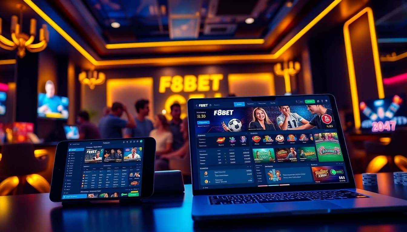 Interactive F8BET gaming interface showcasing online betting excitement.