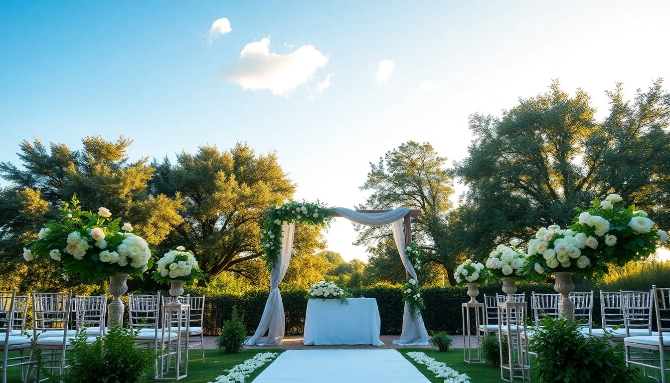 Stunning wedding venue sacramento with lush gardens and romantic altar setup.
