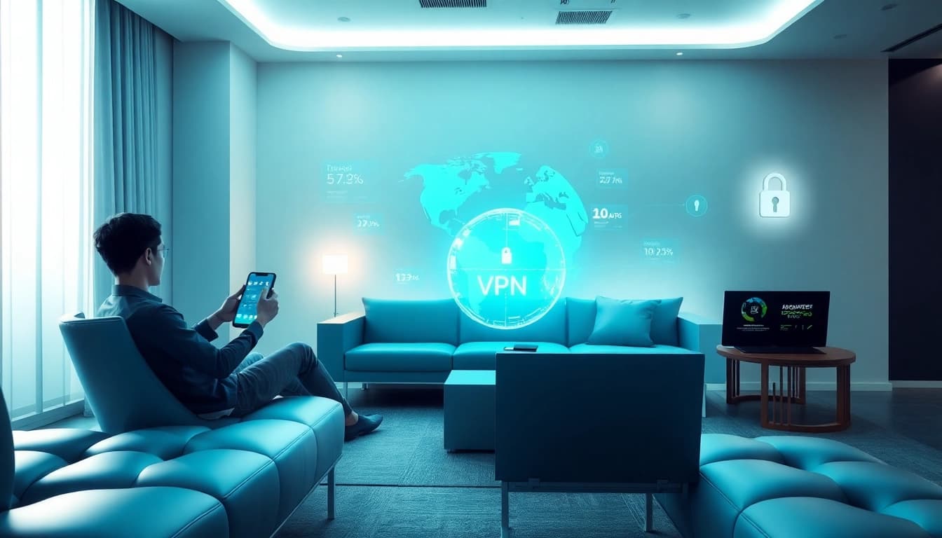 快连VPN enables seamless connection across devices, showcasing global access and security features.