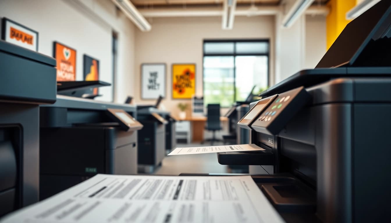 Showcasing printers edmonton alberta in a bright, vibrant office setting.