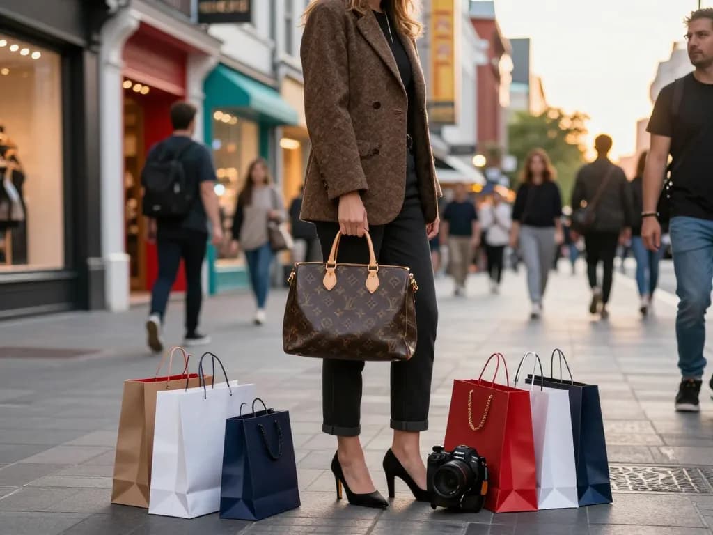 Stylish individual showcasing high-quality 레플리카 fashion trends in an urban setting.