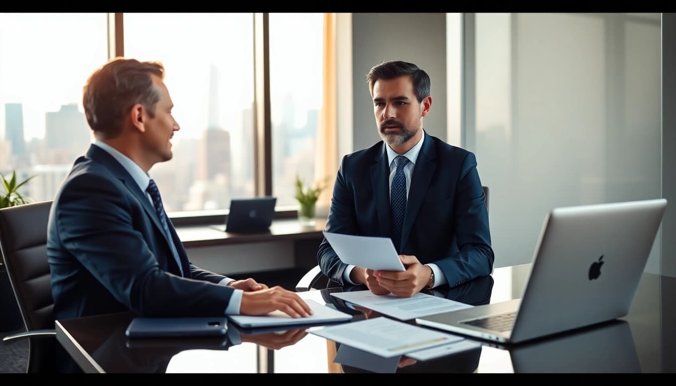 Consultation with a New York City Injury Lawyer discussing legal rights.