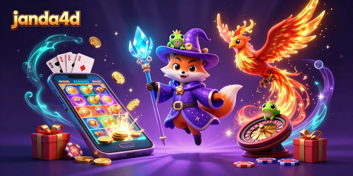 Permainan menarik di janda4d dengan slot gacor, keberuntungan, dan berbagai elemen kasino digital.