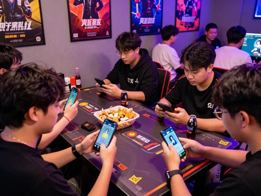 Players enjoying the 92 dadu game in a lively gaming lounge.