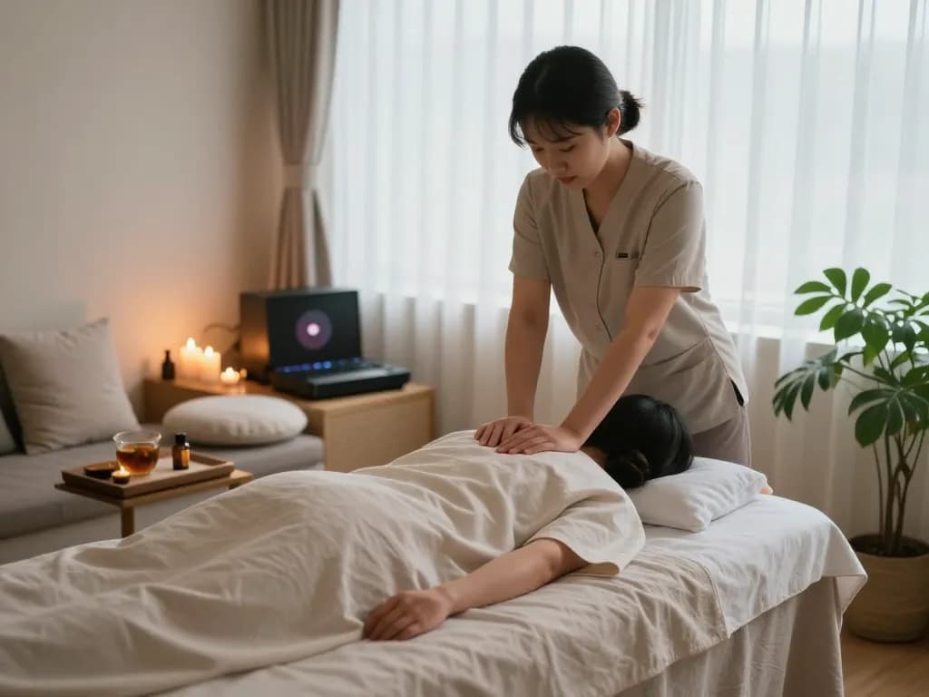 Rejuvenating 역삼동마사지 in a serene wellness environment with comforting elements.
