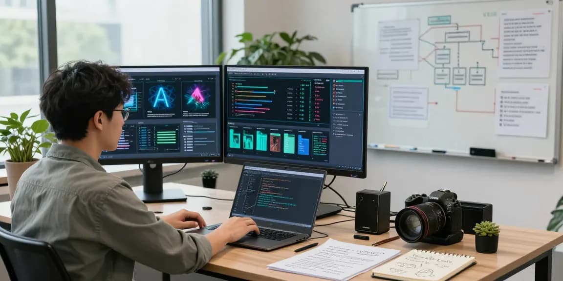 Detect AI image analysis in a modern tech workspace with data scientists examining graphical detection results.