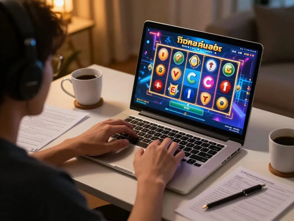 Engaging gameplay on เว็บตรงสล็อต interface with lively slot reels, showcasing responsible betting