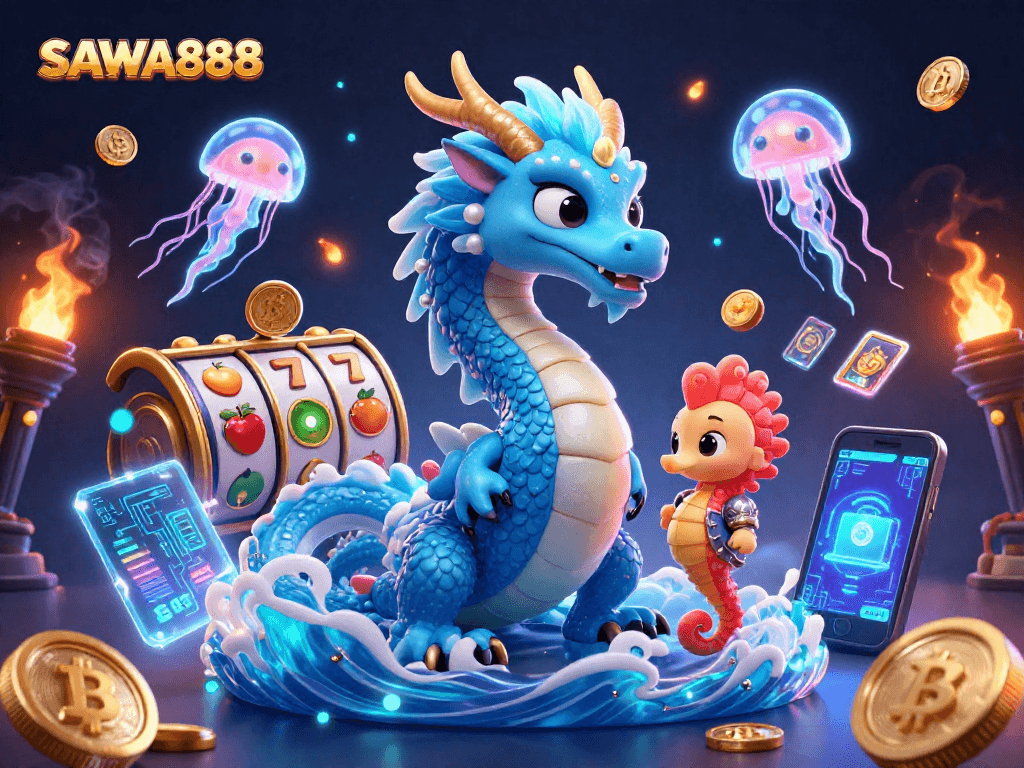 SAWA888 players enjoy dynamic slot games featuring colorful characters and cryptocurrencies.