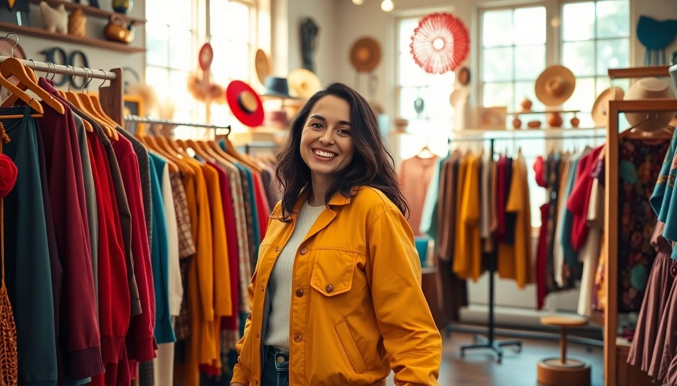 Shop at https://thrift-vintage.com/ for unique and colorful vintage clothing.