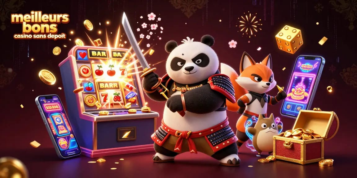 Profitez des meilleurs bonus casino sans dépôt avec des personnages animés au cœur d'une scène vibrante.