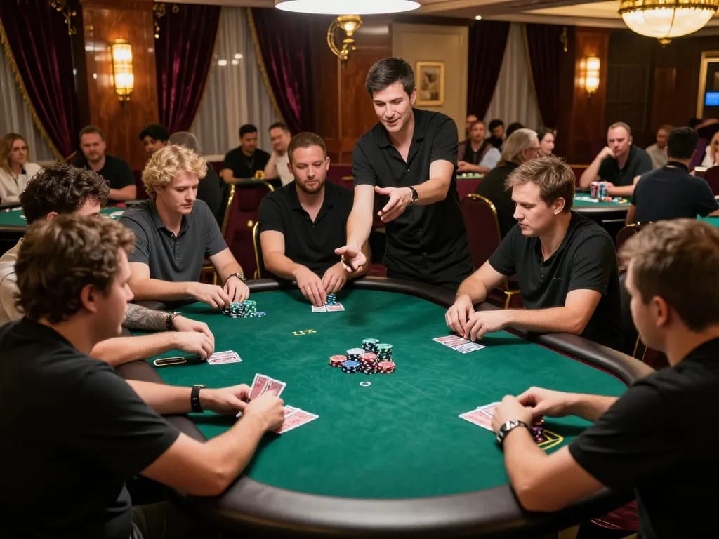 A group of players enjoying an exciting poker game at sc88 nhà cái, surrounded by casino atmosphere.