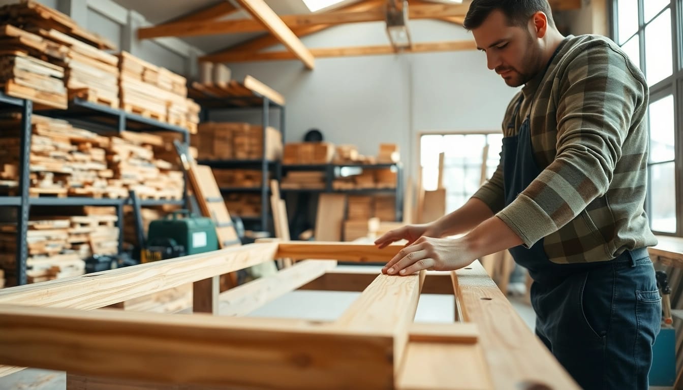 Hands-on learning in carpentry apprenticeship focuses on skill development.