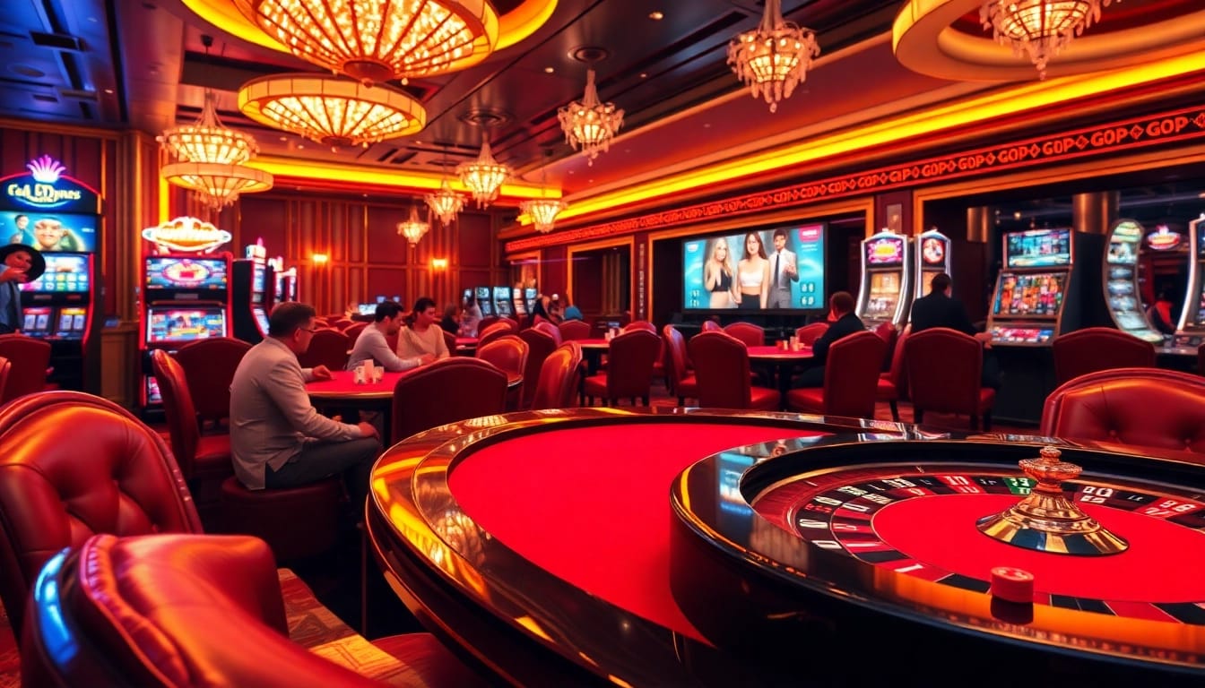Exciting casino scene illustrating the intersection of adult gaming and traditional gambling, featuring porn games ai elements.