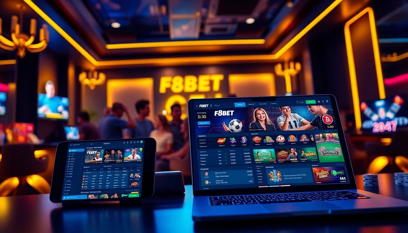 Interactive F8BET gaming interface showcasing online betting excitement.