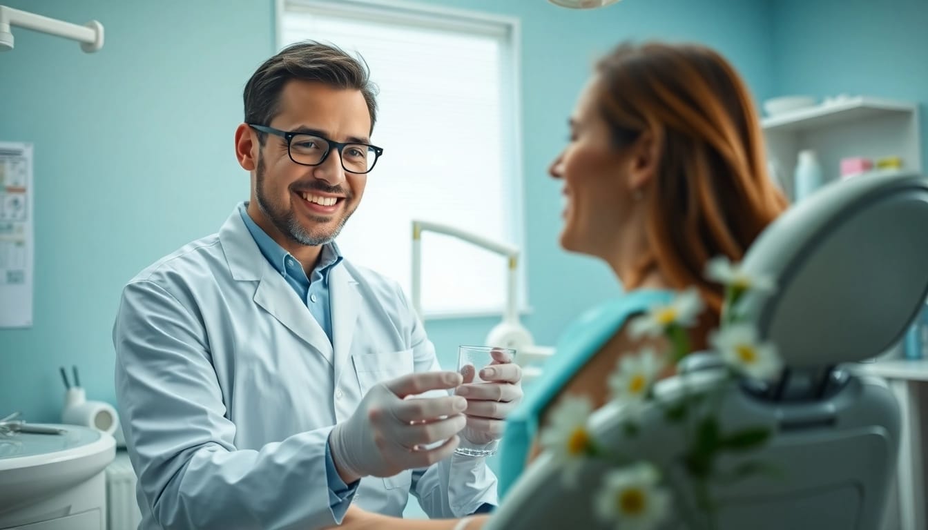 Dentist in New Lenox IL providing comforting care in a bright dental office setting.
