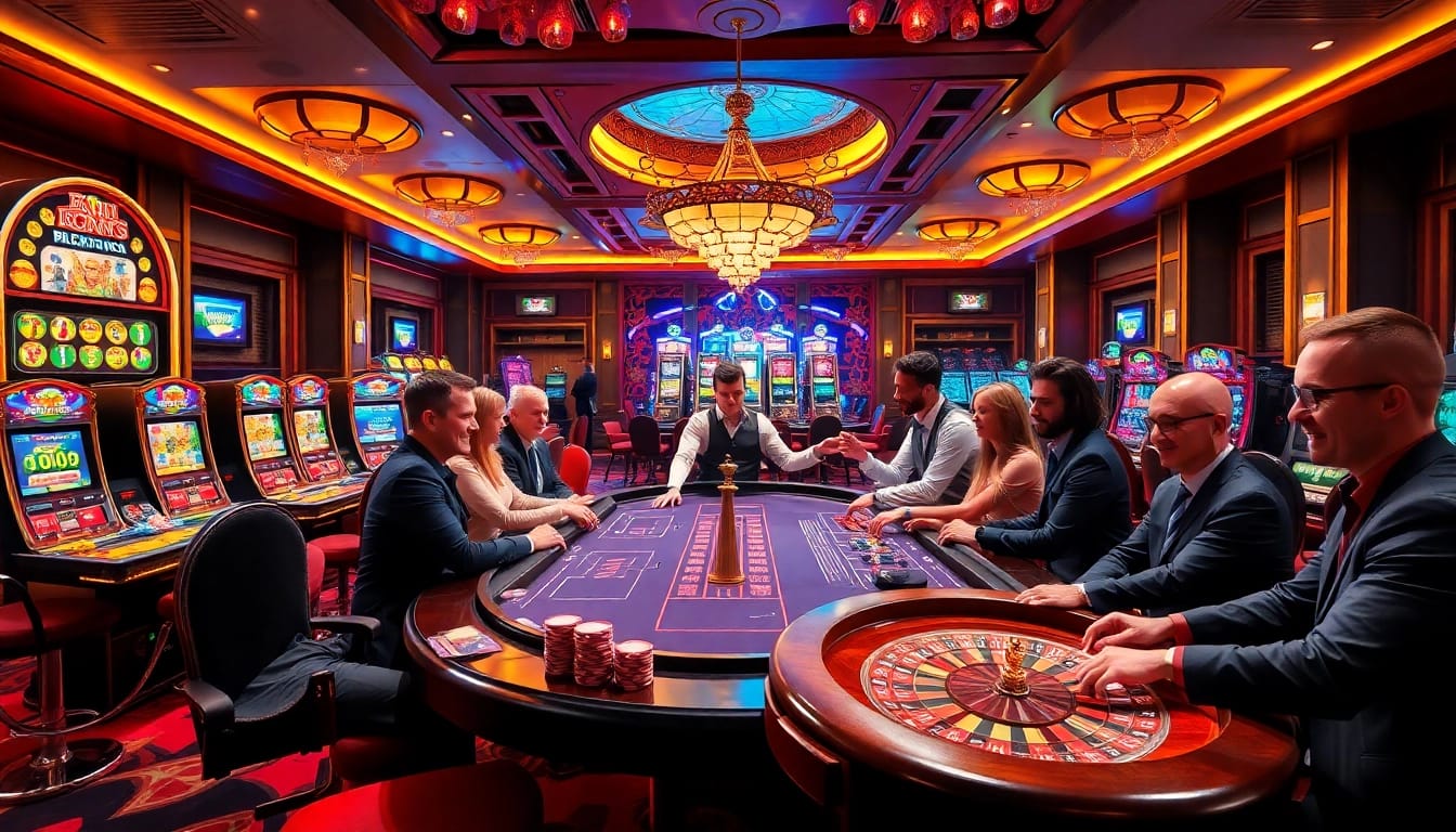 Kuwin players experiencing excitement at a vibrant casino table with enthusiastic betting.