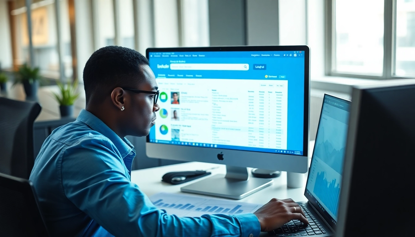 Learn how to scrape linkedin search results effectively through a professional workflow at a desk.