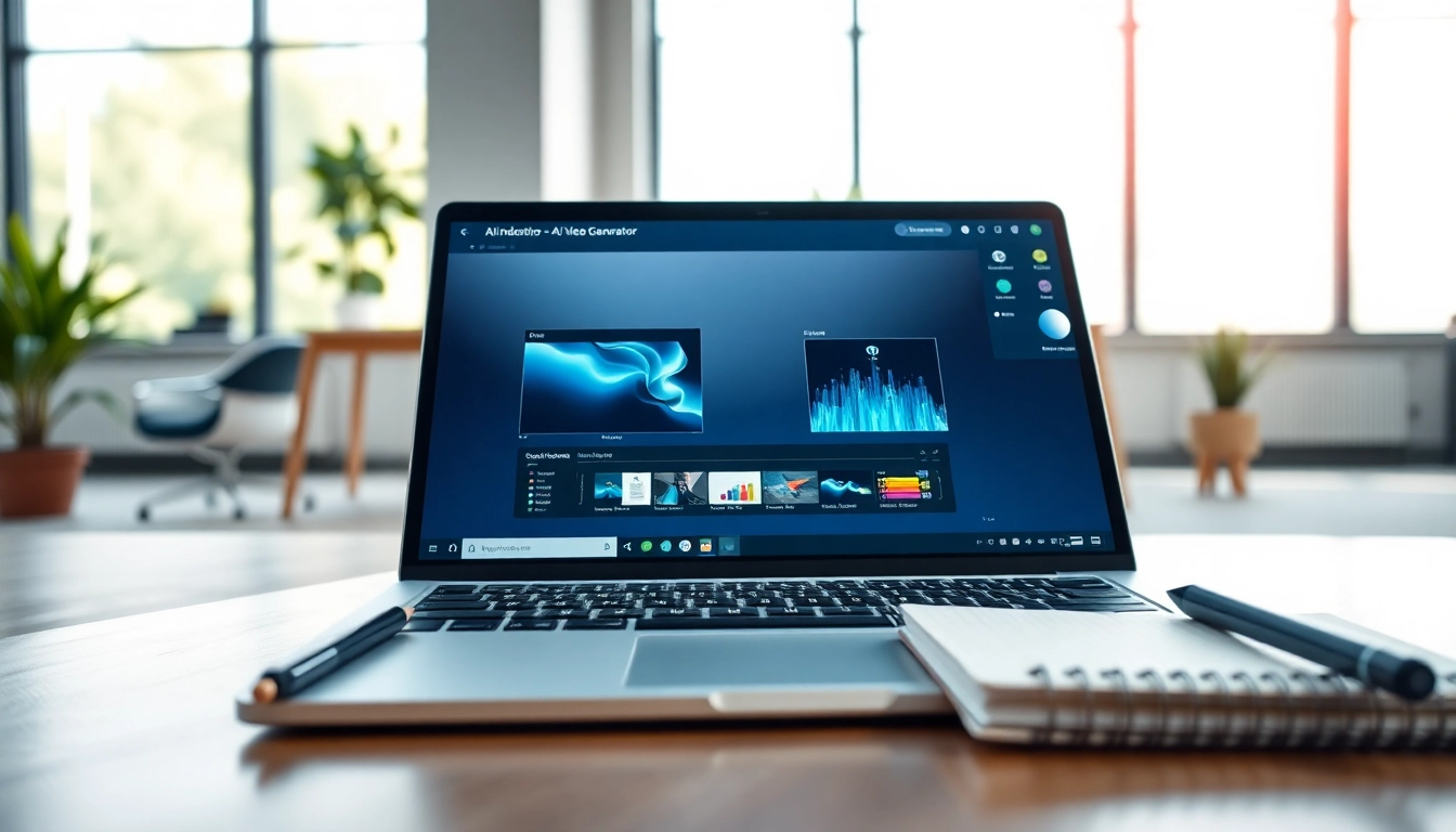 Create stunning videos effortlessly with an ai video generator tool in a modern workspace.