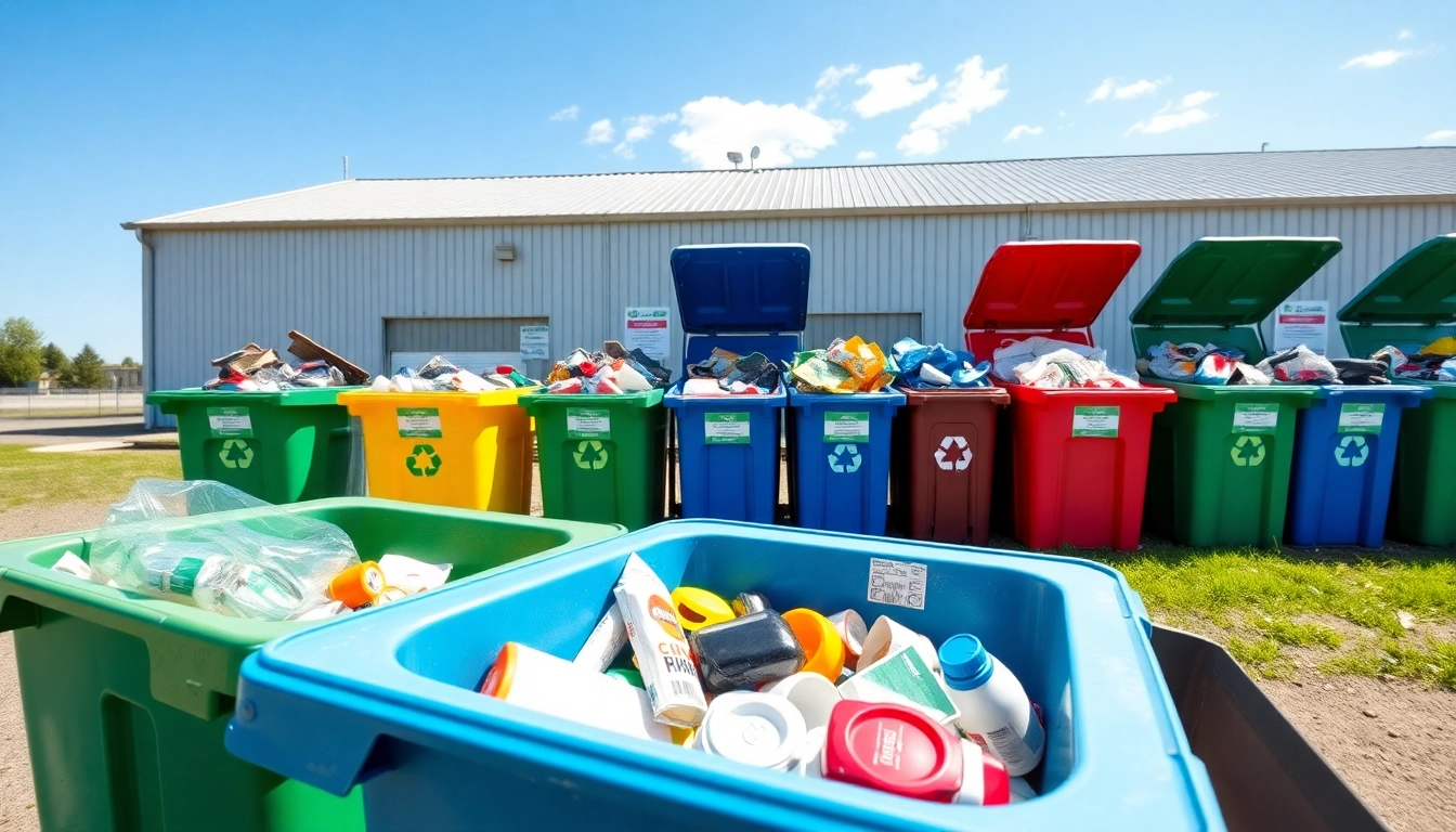 Engaging view of Cold Lake recycling bins, showcasing vibrant colors of recyclable materials.