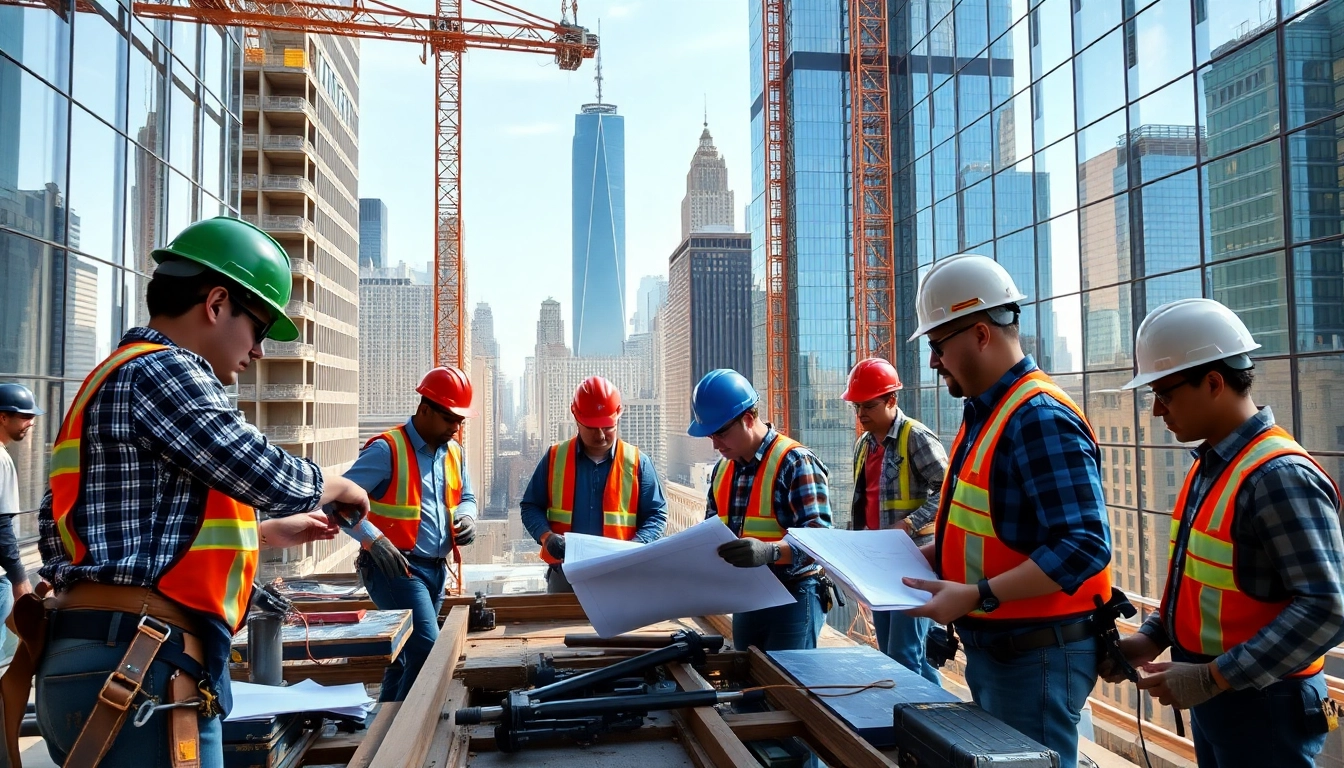 Manhattan Commercial General Contractor team collaborating on a construction project in New York City.