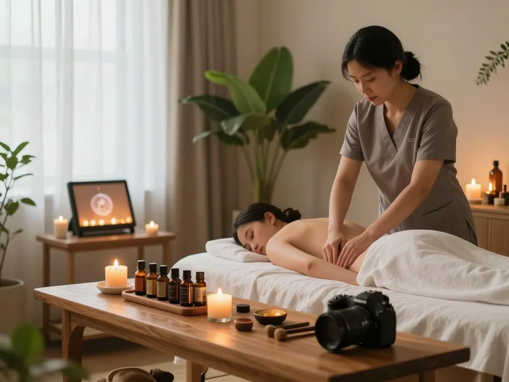 Enjoying 관악스웨디시 massage therapy in a calming spa setting.