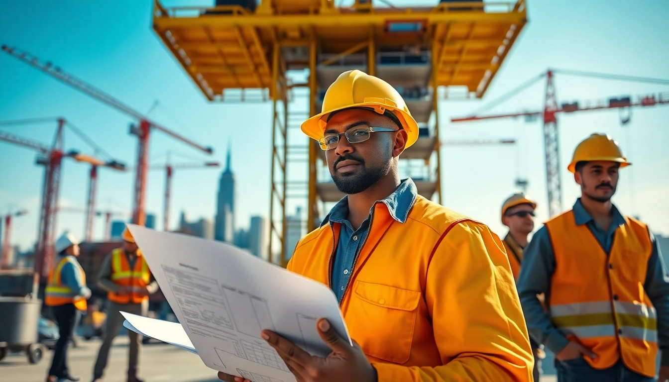 New York City General Contractor team collaborating on a construction site.