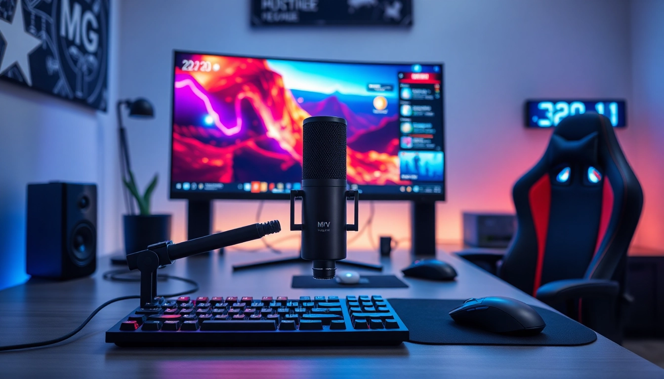 MV 88 microphone showcased in a modern gaming setup with advanced peripherals and an inviting atmosphere.