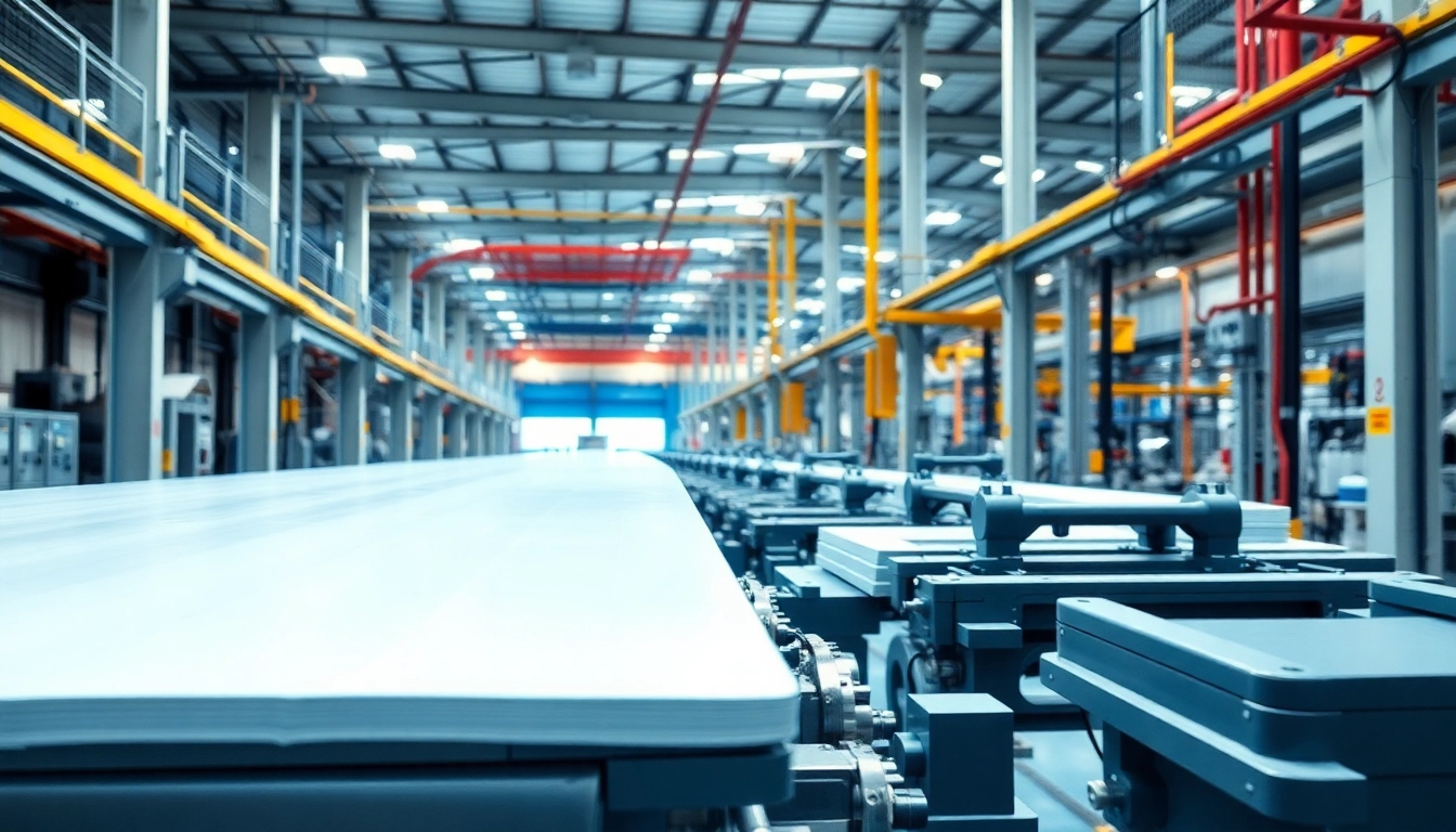 Dynamic production scene of a GRP Manufacturer showcasing advanced composite materials.