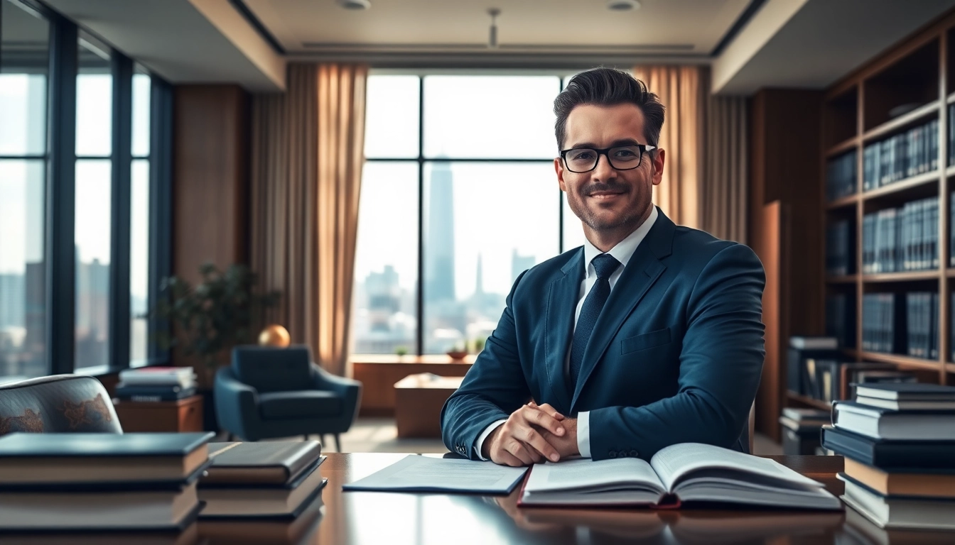 Washington DC Venture Capital Lawyer confidently reviewing legal documents in a professional office.