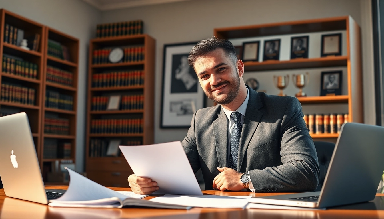 San Antonio accident lawyer discussing a case in an inviting law office.