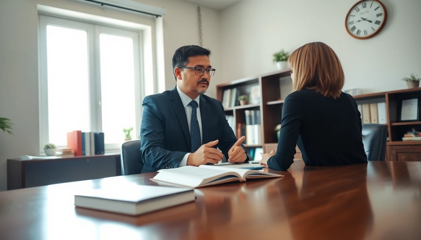 Consultation with a Birmingham Family Lawyer in a professional office setting.