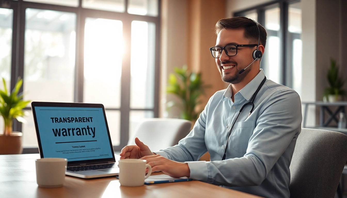 Understanding transparent warranty coverage with a customer service expert in a bright office.