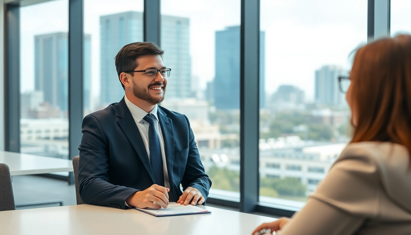 Orlando Injury Lawyer consulting with a client in a professional office setting.