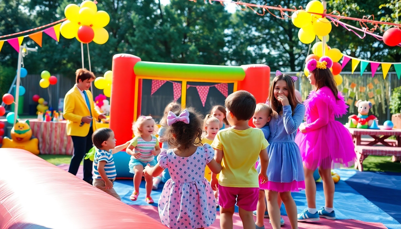 Children enjoying entertainment services from https://www.tcspecialentertainment4u.com at a vibrant party.