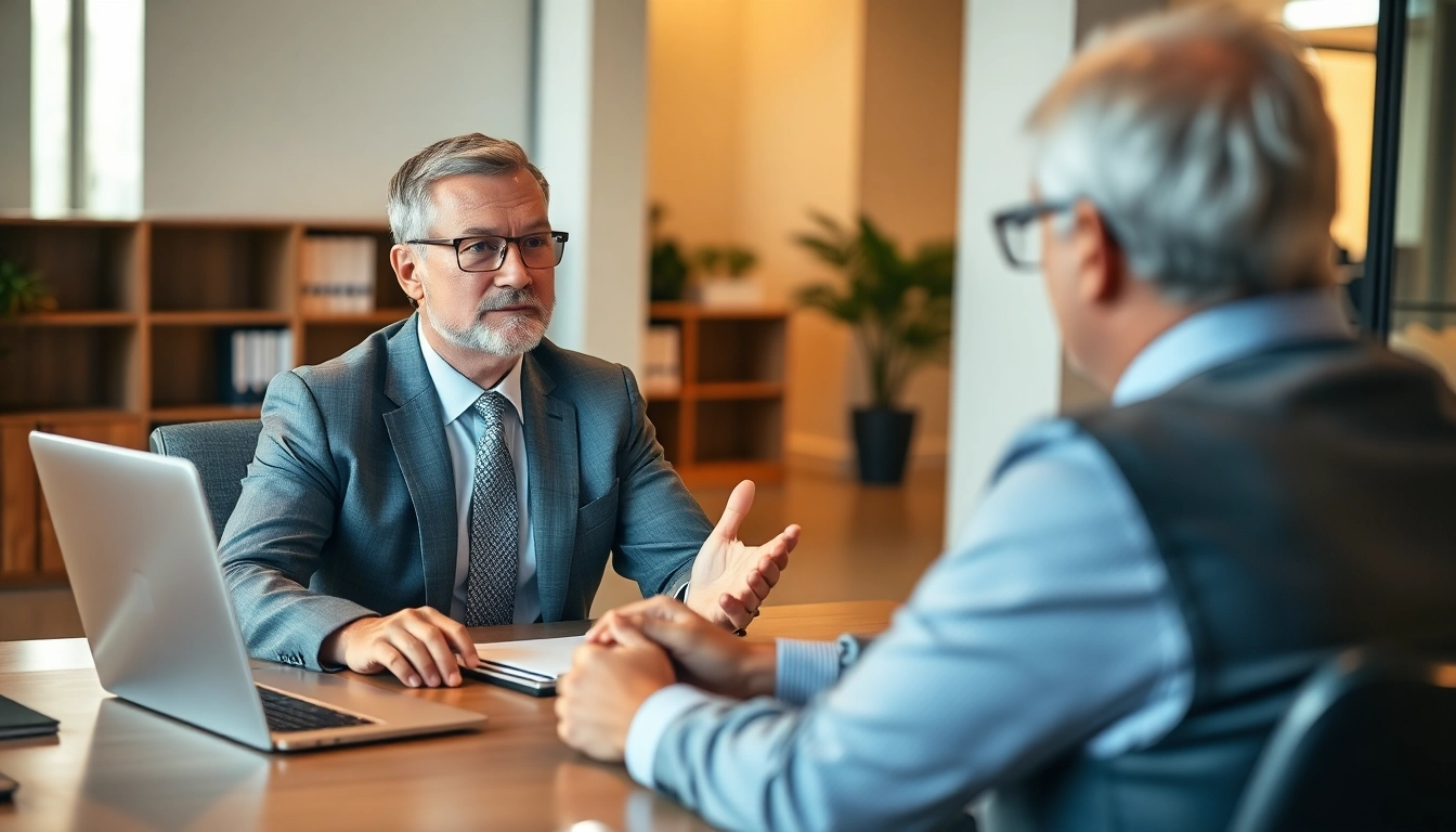 Sarasota injury lawyer providing legal advice in a welcoming office.