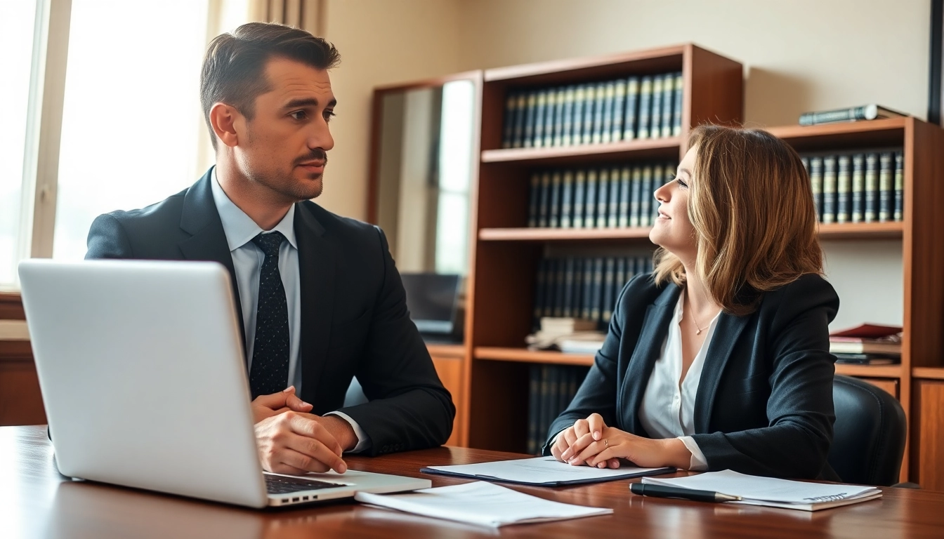 Clearwater truck accident attorney advising a client in an inviting office space.