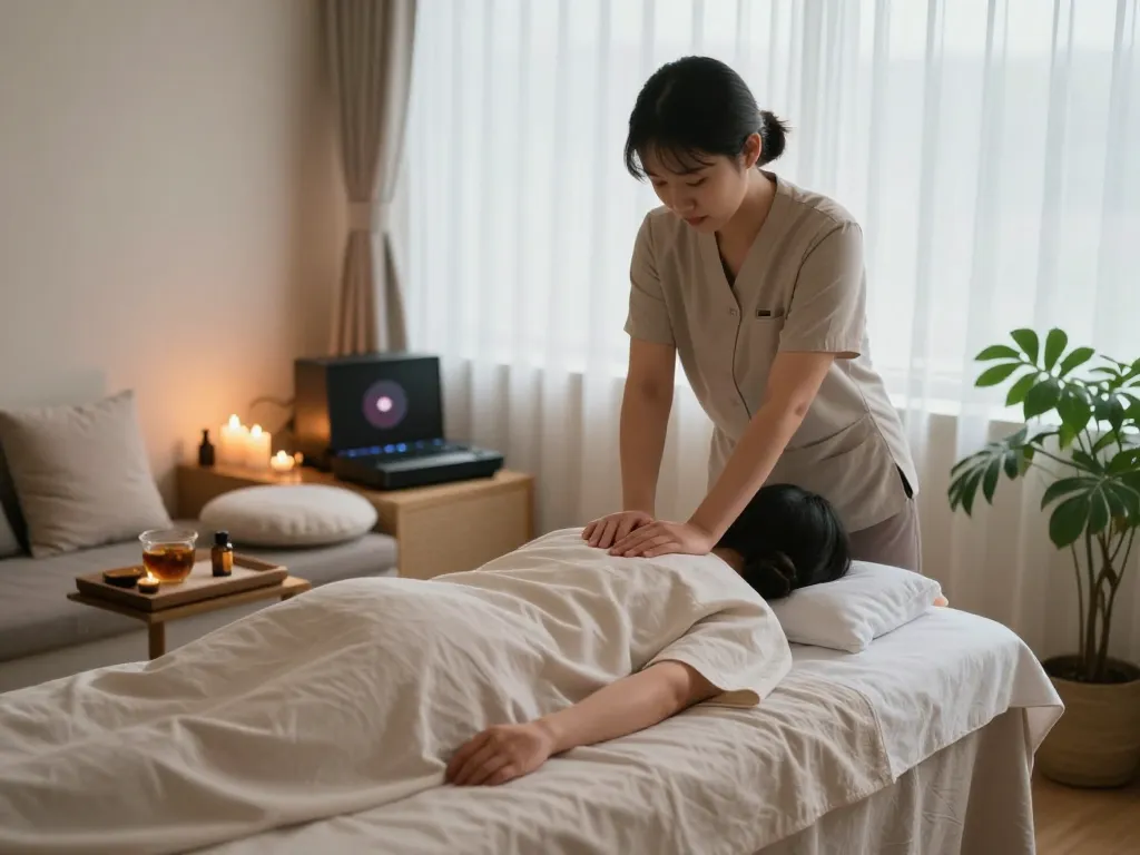 Rejuvenating 역삼동마사지 in a serene wellness environment with comforting elements.