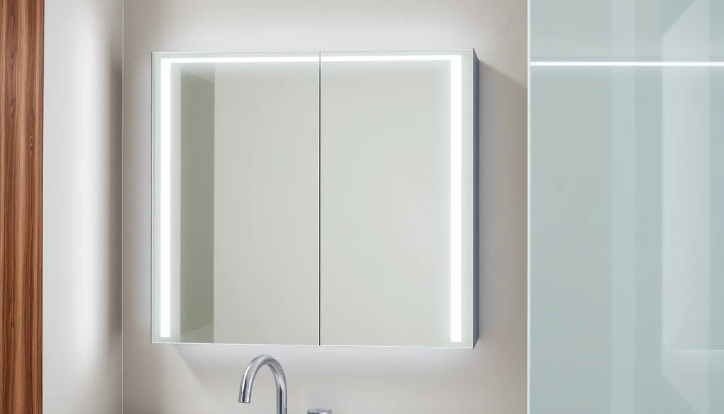 Erleben Sie den eleganten sonni Spiegelschrank mit integrierter LED-Beleuchtung in einem modernen Badezimmer.