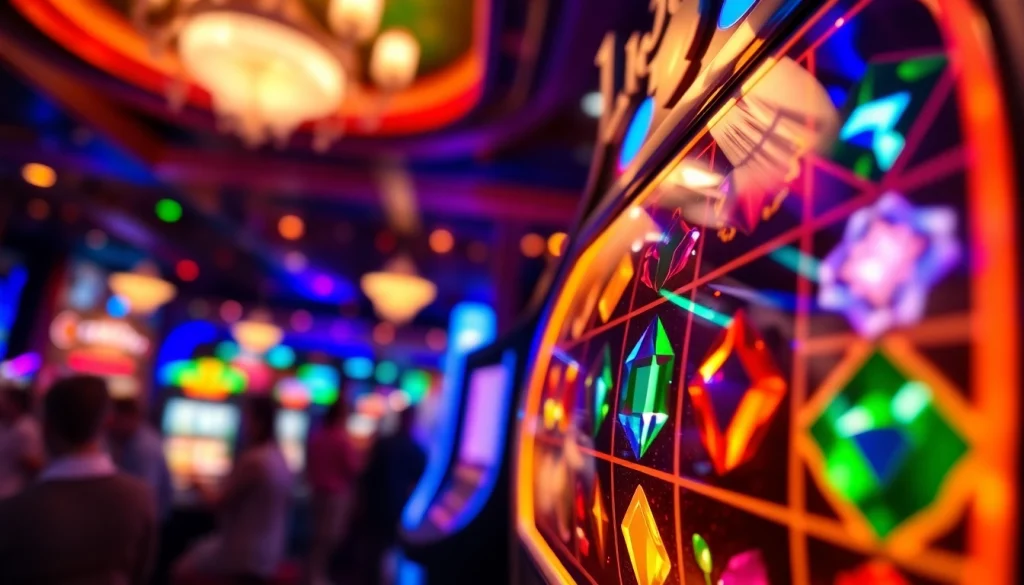 Masuk ke jewel4d login slot dengan mesin slot berkilau dan suasana kasino yang mewah.