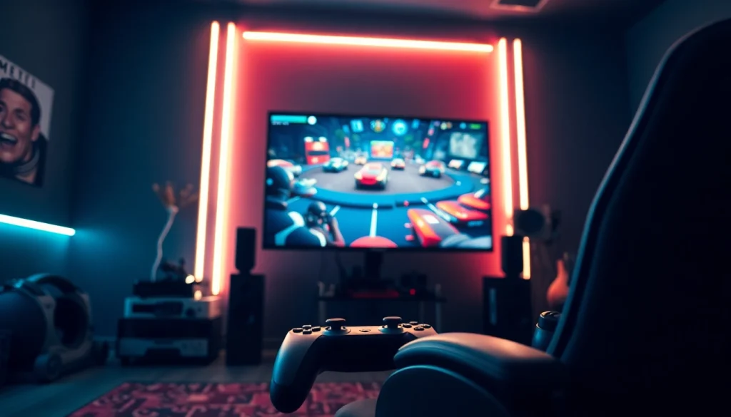 Engaging gaming scene with TV88 display and modern setup for immersive experiences.
