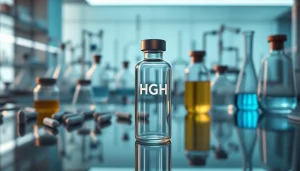 See high-quality HGH FOR SALE in a modern lab setting showcasing premium health supplements.