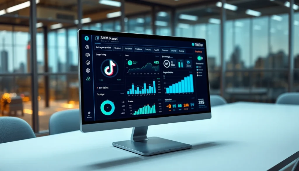 View of a TikTok SMM panel interface showing growth analytics for social media strategy.